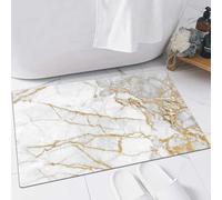 FSDGY Non-slip Barrier Mats Door Mat, Super Absorbent Entrance Rug Machine Washable Soft Floor Mat Carpet,White gold marble texture pattern background with high resolution,16x24in
