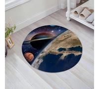 FSDGY Non-slip Barrier Mats Door Mat, Super Absorbent Entrance Rug Machine Washable Soft Floor Mat Carpet,Astrology Astronomy Earth Space Solar System Creation Saturn Planet Milky Way Galaxy,24x24in