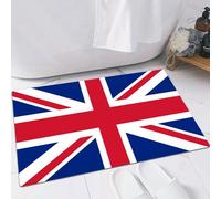 FSDGY Non-slip Barrier Mats Door Mat, Super Absorbent Entrance Rug Machine Washable Soft Floor Mat Carpet,Union Jack, traditional traditional flag United Kingdom modern British Loyalty, Seafo,16x24in
