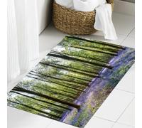 FSDGY Non-slip Barrier Mats Door Mat, Super Absorbent Entrance Rug Machine Washable Soft Floor Mat Carpet,Bluebells in Wepham Woods Landscape Flowers Rural Countryside Wood,24x35in