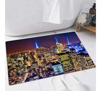 FSDGY Non-slip Barrier Mats Door Mat, Super Absorbent Entrance Rug Machine Washable Soft Floor Mat Carpet,New York, Aerial View of Urban Landscape, 4th of July, Independe,24x35in