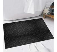 FSDGY Non-slip Barrier Mats Door Mat, Super Absorbent Entrance Rug Machine Washable Soft Floor Mat Carpet,Dark gray, antique damask motifs Victorian vintage revival design elements medieval b,24x35in