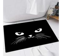 FSDGY Non-slip Barrier Mats Door Mat, Super Absorbent Entrance Rug Machine Washable Soft Floor Mat Carpet,Cat face silhoutte for laser cut,24x35in