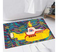 FSDGY Non-slip Barrier Mats Door Mat, Super Absorbent Entrance Rug Machine Washable Soft Floor Mat Carpet,Yellow Submarine The Beatles Rock Band Illustration,16x24in