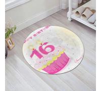 FSDGY Non-slip Barrier Mats Door Mat, Super Absorbent Entrance Rug Machine Washable Soft Floor Mat Carpet,16th Birthday Decorations,Cupcake Candle Teen Girls Style Sweet Surprise Decorative,24x24in