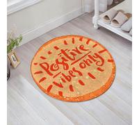 FSDGY Non-slip Barrier Mats Door Mat, Super Absorbent Entrance Rug Machine Washable Soft Floor Mat Carpet,Positive Vibes Only Hand Lettering Quote on Doodle Background,24x24in