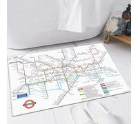 FSDGY Non-slip Barrier Mats Door Mat, Super Absorbent Entrance Rug Machine Washable Soft Floor Mat Carpet,Metro subway underground transport system vector map. Railway transport line plan wit,24x35in