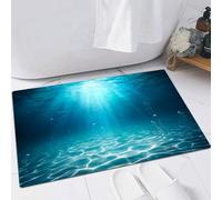FSDGY Non-slip Barrier Mats Door Mat, Super Absorbent Entrance Rug Machine Washable Soft Floor Mat Carpet,Underwater Sea - Deep Abyss With Blue Sun light,16x24in