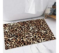 FSDGY Non-slip Barrier Mats Door Mat, Super Absorbent Entrance Rug Machine Washable Soft Floor Mat Carpet,Leopard Pattern, Jaguar Pattern, Animal Fur,16x24in