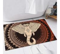FSDGY Non-slip Barrier Mats Door Mat, Super Absorbent Entrance Rug Machine Washable Soft Floor Mat Carpet,Vintage graphic indian elephant.,16x24in