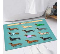 FSDGY Non-slip Barrier Mats Door Mat, Super Absorbent Entrance Rug Machine Washable Soft Floor Mat Carpet,Dachshund set,16x24in