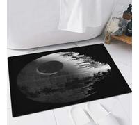 FSDGY Non-slip Barrier Mats Door Mat, Super Absorbent Entrance Rug Machine Washable Soft Floor Mat Carpet,War Death Star Black Gray,16x24in