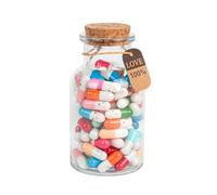 FSDGYQW - Letter Capsule Pill Glass Bottle, Cute Gifts for Boyfriend Girlfriend, Romantic Gifts for Him/Her, Sentimental Love Notes, Relationship Gifts (Mixed Color, 100