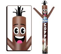 FSFLAG 20ft tall inflatable tube man wacky air dancer iced coffee Wacky Wave Dancer (diameter 18 inches) for outdoor decoration advertising commercial business events (blower not included)