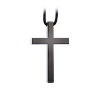 Fsforcar Cross Hanging Ornaments for Car Rear View Mirror, Cross Metal Car Charm, Pendant Decoration for Car, Truck, Home Decor (Black)
