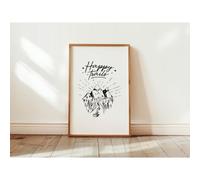 FSFPDVWE Happy Trails Hiking Art Poster Gift for Hiking Enthusiasts Fun Outdoor-Themed Wall Decor Artwork (Unframe-style,24L x 16W)