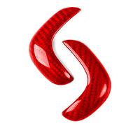 FSFYUK 2Pcs Car Carbon Fiber Console Gear Shift Knob Cover for GTR R35 2017-2022, red