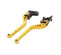 FSFYUK Adjustable Brake Clutch Control Levers for Hypermotard | for Scrambler Desert Sled for Ducati 797/821 MONSTER, 1 Pair Motorcycle Long, CNC Aluminum Gold, Non-slip Grips