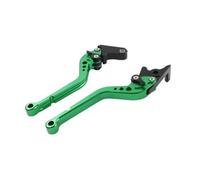 FSFYUK Brake Clutch Levers Green for RSV Mille/R | for Ducati Streetfighter for Kawasaki H2/H2R for MV Brutale 1 Pair, Motorbike Adjustable, Green Aluminum, Non-slip Grips