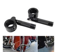 FSFYUK Highway Footpeg 1-1/2" 38MM Crash Bar Foot Peg Clamp Black Aluminium for 1 Pai