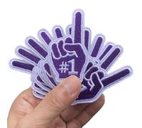 FSFYXHC One Finger Salute Index Finger No.1 Iron on Embroidered Iron on Patch Machine Embroidery Cheerleading Sports Game Day Trucker Hat Headband 3.6x6.3