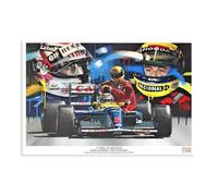fsgfod Ayrton Senna, Nigel Mansell Poster Canvas Poster Bedroom Decor Landscape Office Room Decor Gift 16x24inch(40x60cm)