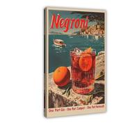 fsgfod Classic Negroni Cocktail Poster Canvas Poster Bedroom Decor Landscape Office Room Decor Gift 16x24inch(40x60cm)