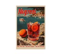 fsgfod Classic Negroni Cocktail Poster Canvas Poster Wall Art Decor Print Picture Paintings for Living Room Bedroom Decoration 16x24inch(40x60cm)
