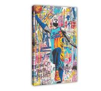 FSGHE Super Basketball Star Sports LeBron James Poster 131 Canvas Poster Bedroom Decor Sports Landscape Office Room Decor Gift Frame-style 16x24inch(40x60cm)