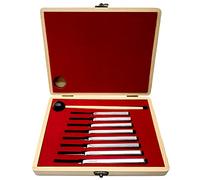 FSHANEE 8 Packs Tuning Fork Set With Striking Hammers - Stainless Steel Hammer (256 Hz (C), 288 (D), 320 (E), 341.3 (F), 384 (G), 426.6 (A), 480 (B), 512 (C)) Sound Healing Vibration Tools