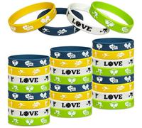 FSHANEE Pickleball Rubber Bracelets Pickleball Party Supplies Pickleball Silicone Wristbands Pickleball Party Gift Bag Fillers Goodie Bag Stuff, Set of 24 Counts