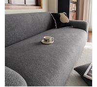 FSHFjje Extra Large 360cm Sofa Cover - Stretch Slipcover for UK Deep Seats, Fits L Shape & 4 Seater Sofas, Pet Proof & Washable,Dark Grey,5 seater