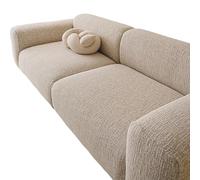 FSHFjje Light Gray Chenille High Stretch Sofa Cover, All-In-One Full Coverage Anti-Slip Cat Proof Couch Protector for L-Shape & Loveseat,Beige,1 seater