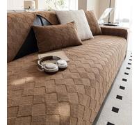 FSHFjje Pure White Black Cat Scratch Proof Sofa Cover 120-320cm - Non Slip Extra Long Protector for Sectional, 2/3 Seater & Armchairs,Brown,90 * 160cm