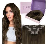 Fshine Brown Clip In Human Hair 22 Inch Clip In Hair Extensions Real Human Hair 120g Seamless Clip In Hair Extensions Remy Human Hair Hair Extensions Clips