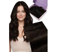 Fshine Real Human Hair Butterfly Weft Extensions,Color 2 Dark Brown 18 Inch 100 g,Invisible Butterfly Double Weft Human Hair Extensions,Designed to Boost Volume and Length