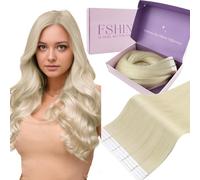 Fshine Tape in Extensions, Real Human Hair, 12 Inch, 20 pcs, 30 g, White Blonde color 1000, for Daily Wear,Made with Seamless & Invisible Design