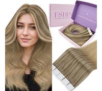 Fshine Tape in Hair Extensions,18 Inch 20 pcs 50 g,Straight Silky Invisible Natural,Color 10 16 16 Light Blonde to Ash Blonde,Crafted with Lightweight Comfortable Fit for women