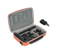 FSIDIWT Action 6 Carrying Case, PU Leather Storage Shoulder Bag Portable Travel Case for DJI Osmo Action 6 Adventure Combo Accessories (Orange)