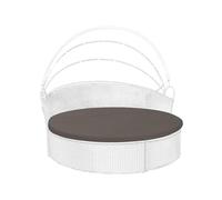FSJITF Outdoor Weatherproof Sunproof Waterproof Round Bed Cover, with Elastic Round Sofa Sun Bed Cushion Cover, Replacement Patio Furniture Daybed Cover, Cover ONLY (Dark Gray, 75in)