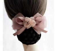 FSJMTQTS Bowknot Hairnet Women's Work Bow Tie Hair Net for Women(Pink,Style 1)