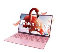 Fsjun 15.6" Rose Gold Laptop | 12th Gen In tel N95 (Up to 3.4GHz), 16GB RAM, 1TB NVMe SSD, FHD IPS Screen, Win11 Pro, Office 2019, WiFi, Webcam, Backlit Keyboard, Fingerprint Unlock, Mini HDMI