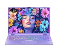 Fsjun 16" Purple Laptop Computer, 12th-Gen N95 Processor(Up to 3.4Ghz), 16GB RAM 512GB SSD, 2.5K QHD(2560x1600) IPS Screen Notebook, Color Backlit Keyboard, Face Unlock, Type-C, Mini-HDMI, WiFi