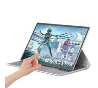 Fsjun Newest 4 in 1 Laptop, 14 inch Full HD Touch Screen, 16GB DDR4 RAM, 512GB SSD, Celeron Quad-Core Processor, Win11/Office19 Studio notebook PC with Color Backlight KB, Mini HDMI (512GB SSD)