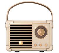 Fsjun Retro Wireless Bluetooth Speaker, Portable Outdoor Speakers,Vintage Decor, Mini Speakers with Powerful Sound, Hands-Free Calls, USB/TF Card/AUX Support (White)