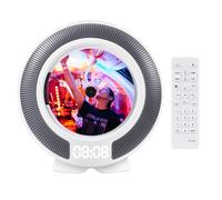 Fsjun Wall Mounted CD Player, Bluetooth/FM/USB/AUX Portable CD Music Player, Remote Control, Digital Display, Built-in HiFi Stereo Speakers, Desk Stand, Ideal for Bedroom, Kitchen, Home Audio