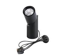 FSLiving 12W LED Accent Uplight with Plug-in On/Off Switch,Modern Black Spotlight with 1.8m Cord, Handheld Sized Portable Spot Light for Plant,3000K Warm White Light- BD3026