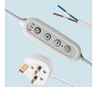 FSLiving 2-core Universal LED Dimmer & Timer Controller with UK Plug, DIY Inline Cable Switch for LED Strip Lights, Grow Lights & Aquarium Lamps, 2H/4H/8H Timer, Adjustable Brightness