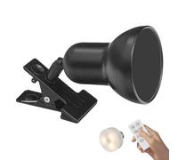 FSLiving Battery Operated Clip on Spotlight with Remote, 1-Light Dimmable Multi Purpose Uplight Accent Lamp Indoor for Artwork Decor Painting Reading,55 Lumens Warm White,Black