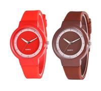 FSLLWGWG 2 Pcs Unisex Silicone Strap Watch,Silicone Strap Women Men Sport Strap Watch,Strap Colorful Analog Quartz Wristwatch